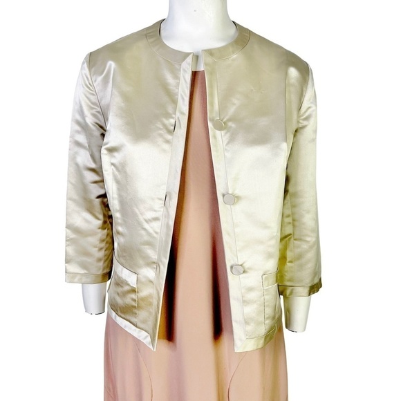 VINTAGE DYNASTY BRITISH CROWN  COLONY SILK BLAZER 60s RARE REVERSIBLE IVORY 10 - Picture 1 of 11